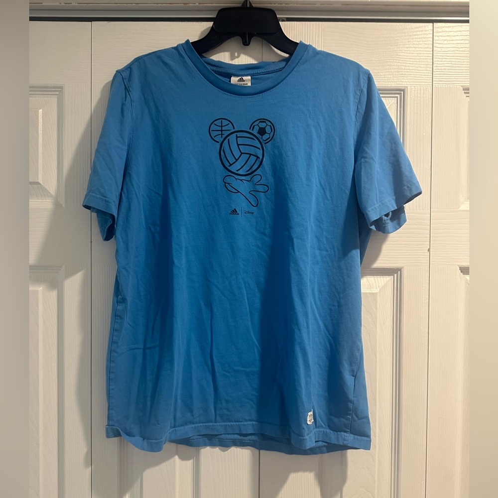 Blue Adidas Mickey Mouse Sports Shirt